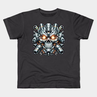 Biomech Skull S01 D98 Kids T-Shirt